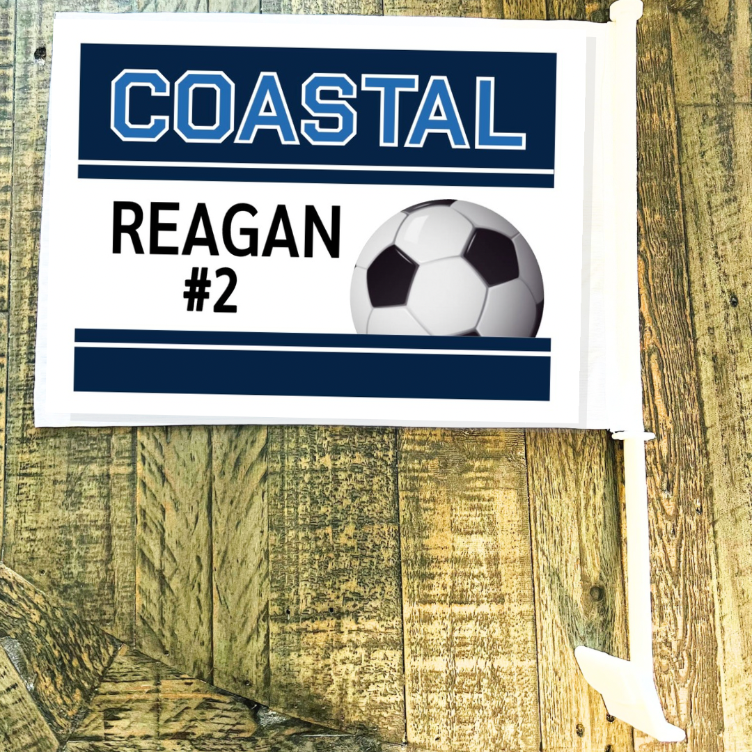 Coastal Soccer *Personalized* Car Flag