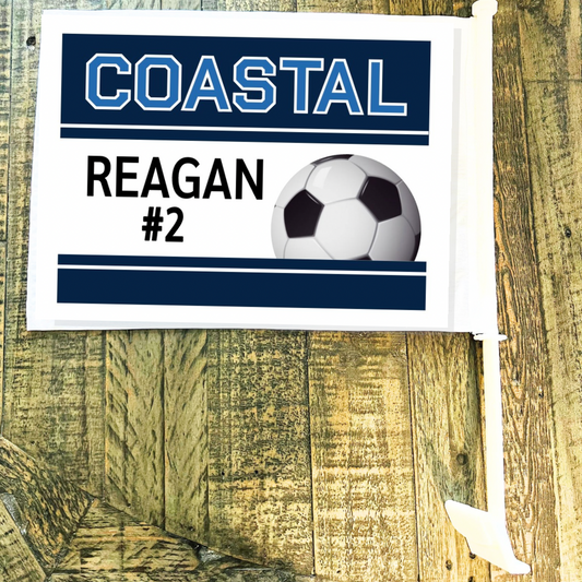 Coastal Soccer *Personalized* Car Flag