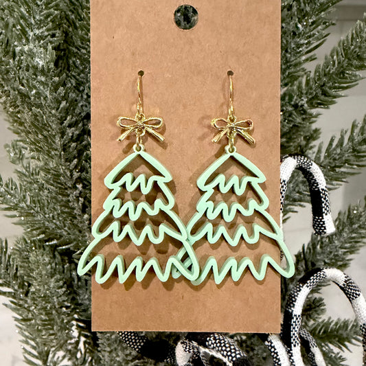 Tree Cutout with Gold Bow