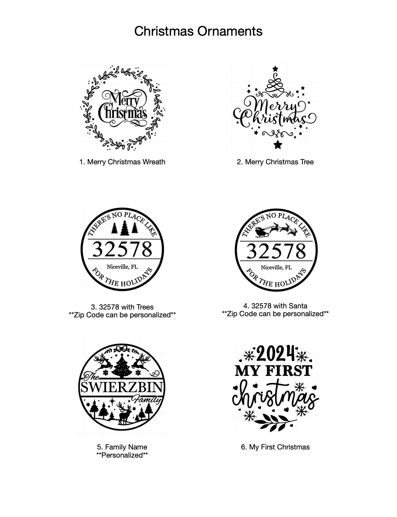 Custom Engraved Christmas Ornament