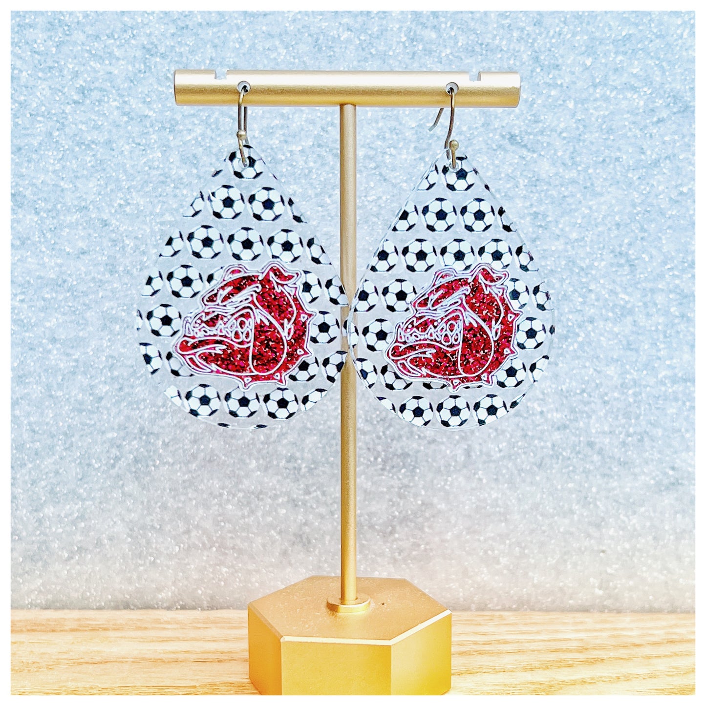 Soccer Crestview Teardrop - Glitter